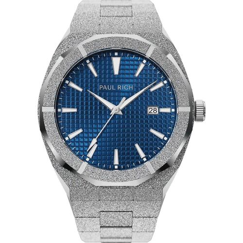 Paul Rich Frosted Star Staub Indigo Waffel Silber Herrenuhr