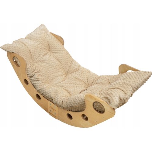 Skyline Holz Kletterbogen Klettergerüste Kletterdreieck Baby Kletterwippe Holzbogen für Kinder Montessori Lack Klappbar, mod.B, 85x42x36cm, Beige