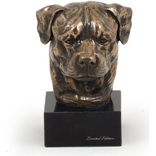 Rottweiler - Hundestatue, Büste auf Steinsockel, Skulptur, Trophäe für Hundeausstellung der Marke Art-Dog