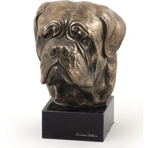 Bordeauxdogge, Dogue de Bordeaux - Hundestatue, Büste auf Steinsockel, Skulptur, Trophäe für Hundeausstellung der Marke Art-Dog
