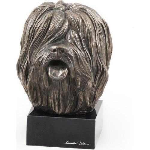 Polnischer Niederungshütehund, PON - Hundestatue, Büste auf Steinsockel, Skulptur, Trophäe für Hundeausstellung der Marke Art-Dog