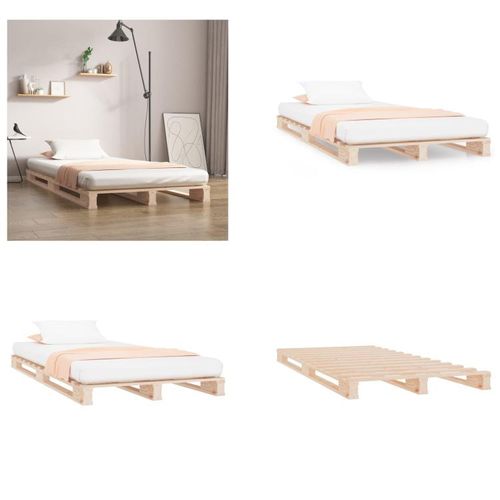 vidaXL Palettenbett 90x190 cm Massivholz Kiefer - Palettenbett - Palettenbetten - Paletten Bett - Paletten Betten