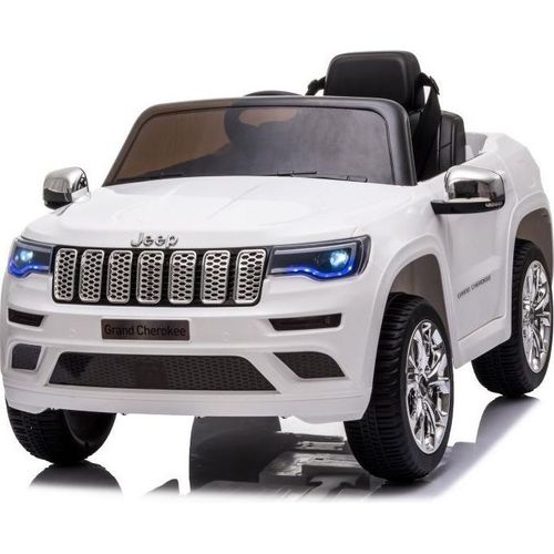 Kinder Elektroauto Jeep Grand Cherokee weiß, 2 Motoren+LED+Audio