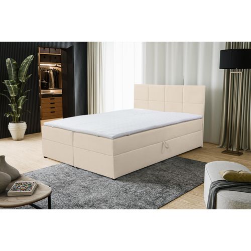 VENASI BETTY Boxspringbett 180x200 mit Bettkästen H2/H3 Matratze BEIGE