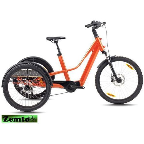 Elektro Dreirad Zocket 24, Mittelmotor, 80 NM / 540 WH, Gefedert, sehr Stark, orange