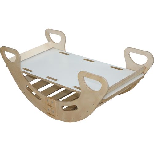 Skyline Kletterbogen Klettergerüste Kletterdreieck Baby Kletterwippe Holzbogen für Kinder Montessori Klappbar Rutsche, mod. A, 110x51x48cm, Hölzern