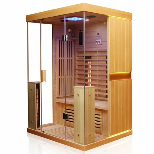 Luxus LED Infrarotsauna 130x105 Infrarotkabine Wärmekabine Sauna Vollspektrum