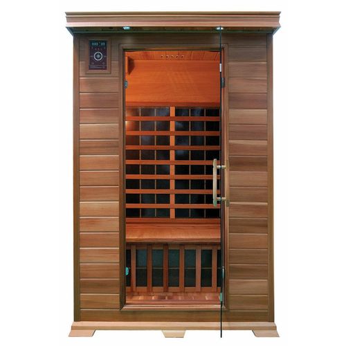 XXL Luxus LED Zedern Infrarotsauna-Infrarotkabine Wärmekabine Sauna 120x105x190