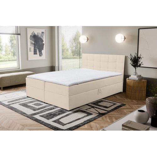 VENASI JESSA Boxspringbett 140x200 mit Bettkästen H2/H3 Matratze BEIGE