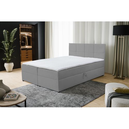VENASI BETTY Boxspringbett 160x200 mit Bettkästen H2/H3 Matratze GRAU