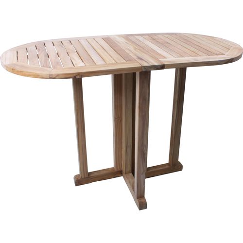 Gartentisch >Solo< ausziehbar bis 120cm in natur aus Teak, unbehandelt - 15/65/120x60x75cm (LxBxH)
