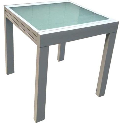 Glastisch ></noscript>Lola< in grau aus Aluminium/Glas - 75cm (H)