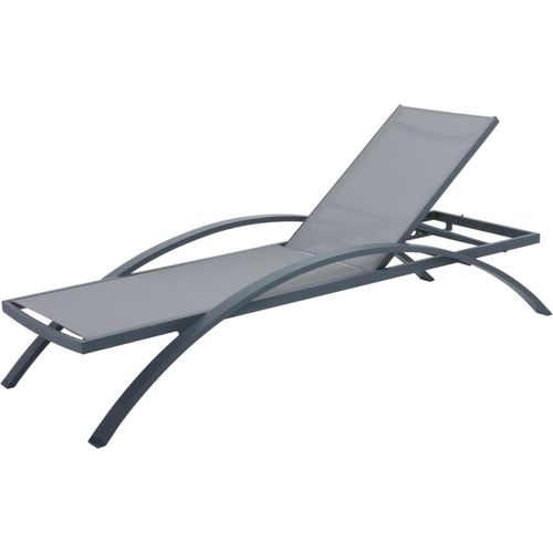 Gartenliege ></noscript>Donna< in grau aus Aluminium, Kunststoffgewebe - 197x72x43 (LxBxH)