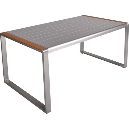 Gartentisch >Ava< in grau aus Aluminium - 90x74x160cm (BxHxT)