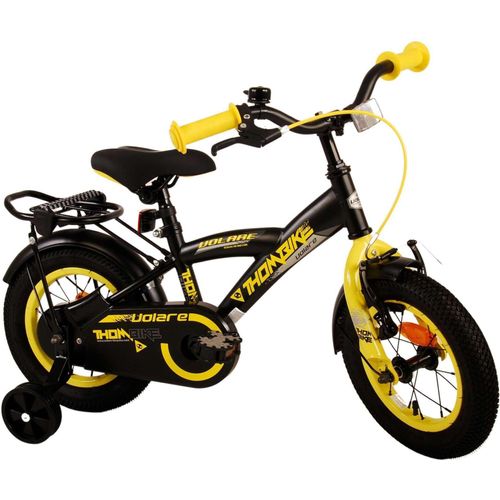 TPFSports Thombike Kinderfahrrad - Jungen - 12 Zoll - Rücktritt + Handbremse - Schwarz/Gelb