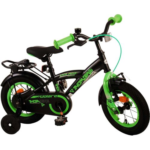 TPFSports Thombike Kinderfahrrad - Jungen - 12 Zoll - Rücktritt + Handbremse - Schwarz/Grün