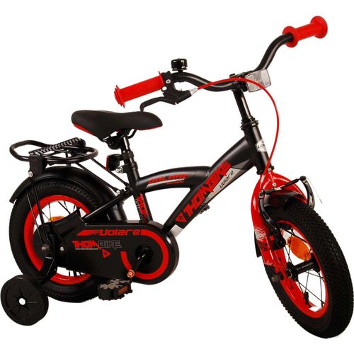 TPFSports Thombike Kinderfahrrad - Jungen - 12 Zoll - Rücktritt + Handbremse - Schwarz/Rot