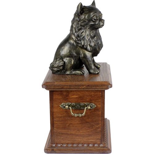 Chihuahua Kurzhaar - Hund Ascheurne, Holzurne mit Hundesilhouette, klassische Hund Ascheurne von der Marke Art-Dog