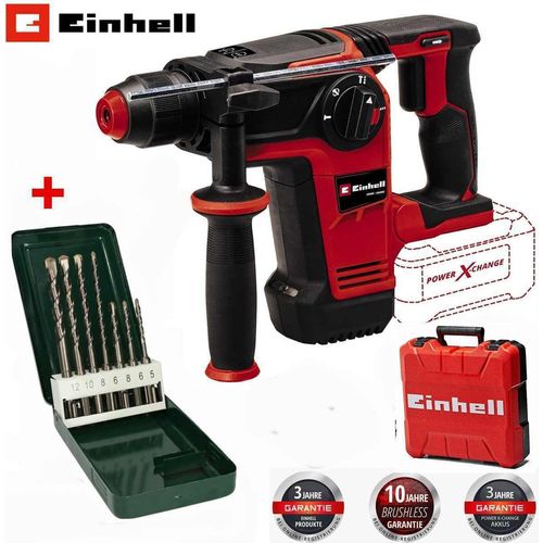Einhell Professional Akku-Bohrhammer TP-HD 18/26 Li BL-18V Solo +Koffer, Bosch 7tlg. Bohrerset