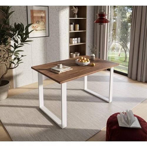 Tisch ART 125 cm unausklappbar Stirling Eiche weiße Beine