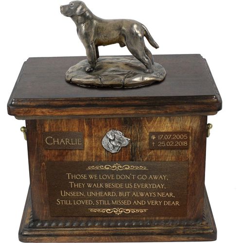 Labrador Retriever - Eine Urne für die Asche eines Hundes, eine Urne mit einer Statue, eine personalisierte Hundeurne von der Marke Art-Dog.