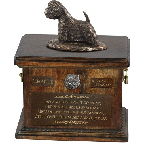 West Highland White Terrier, Weißer Hochlandterrier, Westie - Eine Urne für die Asche eines Hundes, eine Urne mit einer Statue, eine personalisierte Hundeurne von der Marke Art-Dog.
