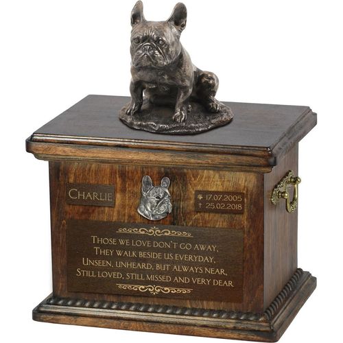Französische Bulldogge IV - Eine Urne für die Asche eines Hundes, eine Urne mit einer Statue, eine personalisierte Hundeurne von der Marke Art-Dog.