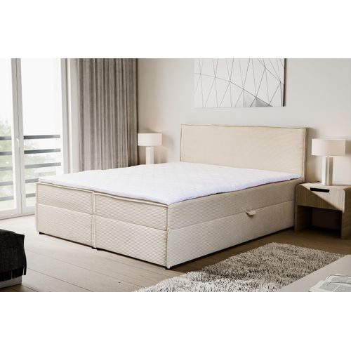VENASI GLORIA Boxspringbett 180x200 mit Bettkästen H2/H3 Matratze BEIGE Cord