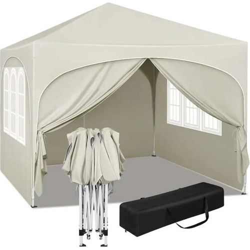 BukkitBow - Partyzelt mit Seitenwänden und runder Kante - Faltbares Zelt - Wasserdicht und Wetterfest - Gartenpavillon - 300 x 300 cm – Witz