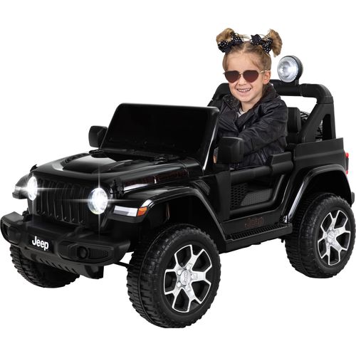 Actionbikes Motors Kinder Elektro Auto Jeep Wrangler Rubicon | 12V 7 Ah - Elektroauto mit Fernbedienung - Alle Audiofunktionen - Ab 3 Jahre (Schwarz)