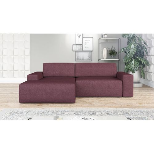 Ecksofa TOTI mit Schlaffunktion. Farbe: Pflaume 69.