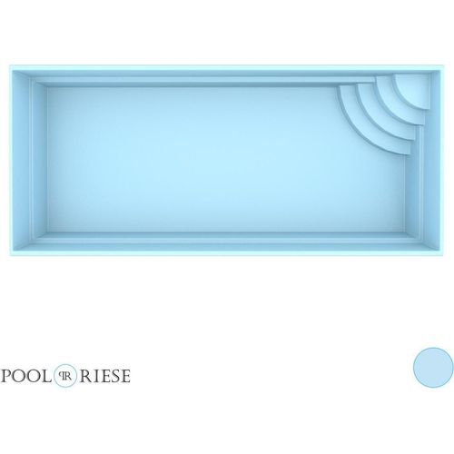 Poolriese GFK-Pool Asti 7,00 m x 3,50 m x 1,50 m hellblau