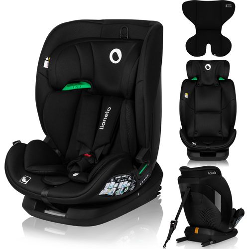 lionelo Autokindersitz Lavender i-Size ab 1 Jahr bis 12 Jahren, ab 9 kg bis 36 kg ISOFIX Breiter Einstellber Schwarz