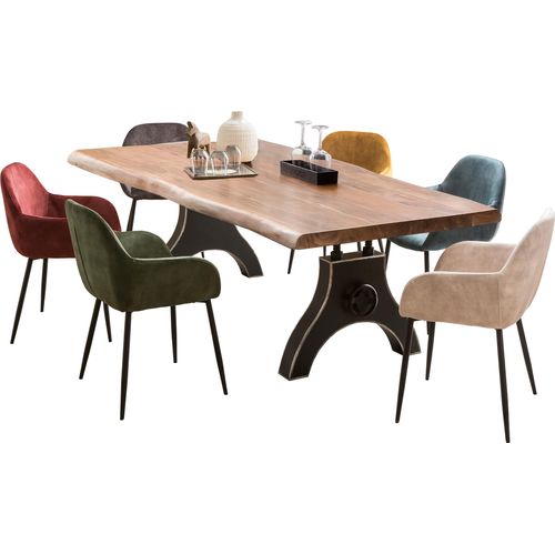 Tisch 220x100 Akazie Metall Holztisch Esstisch Speisetisch Küchentisch Esszimmer