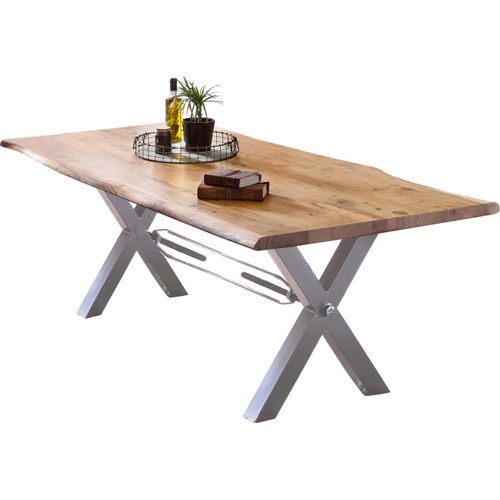 Tisch 240x100 Akazie Metall Holztisch Esstisch Speisetisch Küchentisch Esszimmer