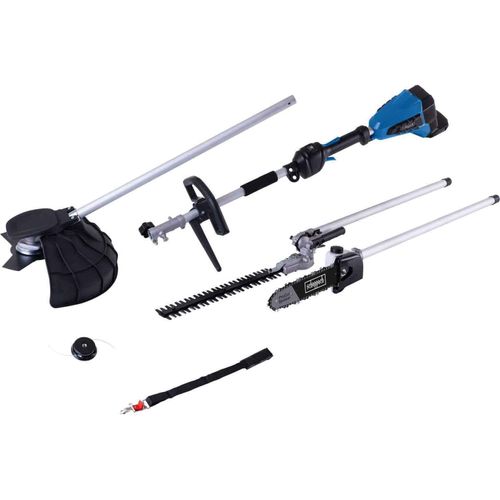 Scheppach Akku-Multifunktionsgerät BC-MFH400-X | 4in1-Funktion | 20V IXES | Brushless Motor | Rasentrimmer | Motorsense | Heckenschere | Hochentaster