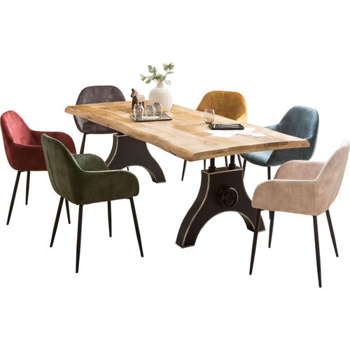 Tisch 240x100 Mango Metall Holztisch Esstisch Speisetisch Küchentisch Esszimmer