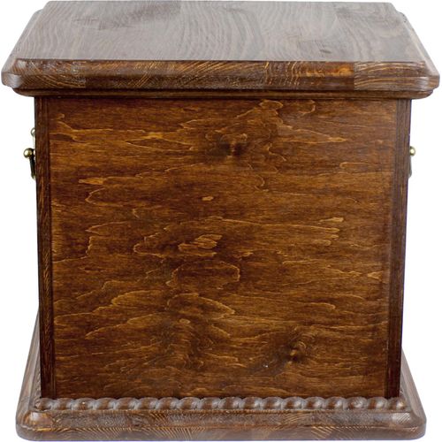 Französische Bulldogge - eine große Urne für die Asche des Hundes, eine hölzerne Urne mit dem Kopf des Hundes, eine Box für die Hundesasche der Marke Art-Dog