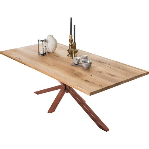Tisch 240x100cm Wildeiche Metall Holztisch Esstisch Speisetisch Küchentisch