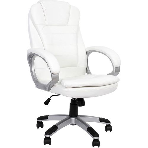 Schreibtischstuhl Weiß 120 KG Chefsessel Computersitz Bürostuhl Drehstuhl Office
