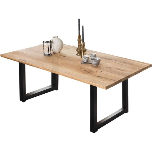 Tisch 240x100cm Wildeiche Metall Holztisch Esstisch Speisetisch Küchentisch