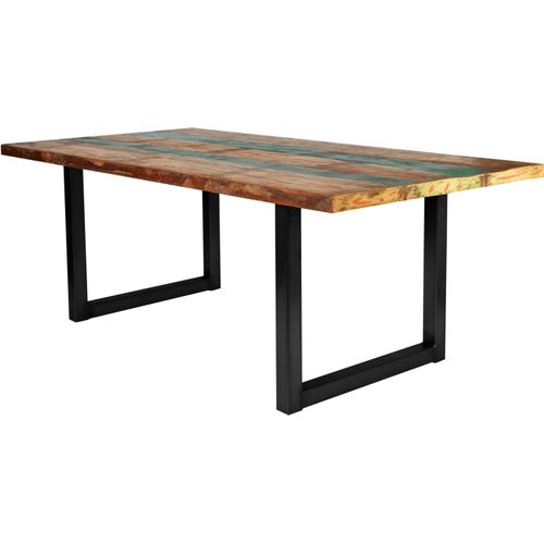 Tisch 200x100 Altholz bunt Stahl Holztisch Küchentisch Esstisch Speisetisch