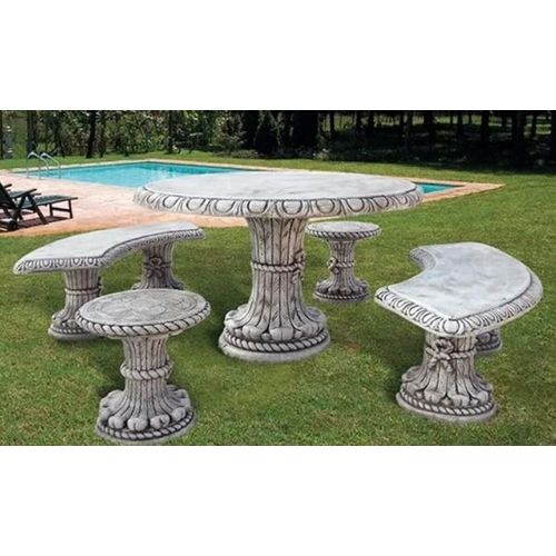 Casa Padrino Barock Garten & Terrassen Möbel Set Grau
