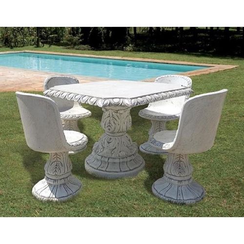 Casa Padrino Barock Garten & Terrassen Möbel Set Antik Grau
