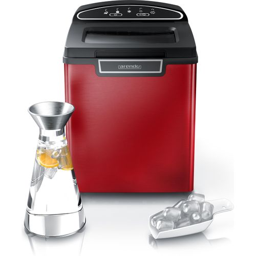 Arendo Eiswürfelmaschine, 1,8 Liter Eiswürfelbereiter, 9 Eiswürfel in 8 Minuten, 105W, rot