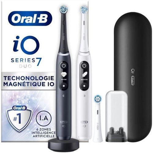 Oral-B iO 7 Elektrische Zahnbürsten – Schwarz und Weiß – Duopack