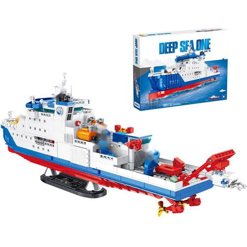 Bausteine Konstruktionsspielsteine 688010 Tiefsee-Forschungsschiff MOC Klemmbausteine 2185 Teile Spielzeug Geschenk Bauklötze