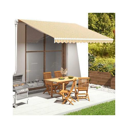 Gelb-weißes Markisentuch 4,5 x 3,5 m