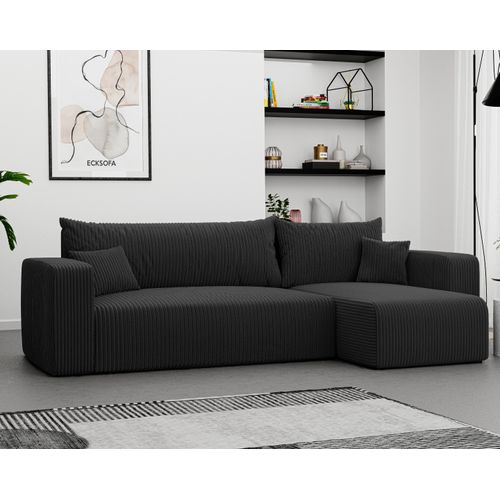Ecksofa Piano Stoff Couch Sofa mit Schlaffunktion und Bettkasten Schlafsofa Polsterecke Couchgarnitur Ecke Bettcouch - Universal Farbe: Poso 135