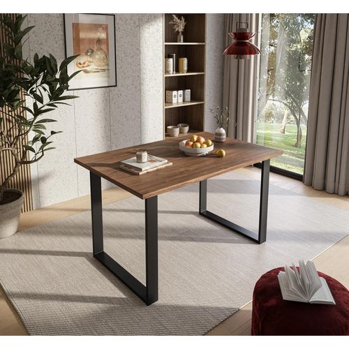 Tisch ART 125 cm unausklappbar Stirling Eiche, Untergestellfarbe: Schwarz